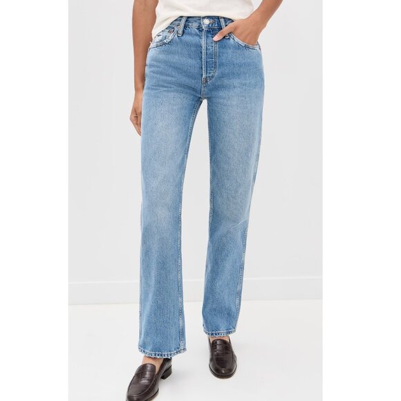 RE/DONE 90s High Rise Loose Jeans in worn blue - size 30 - Picture 1 of 5